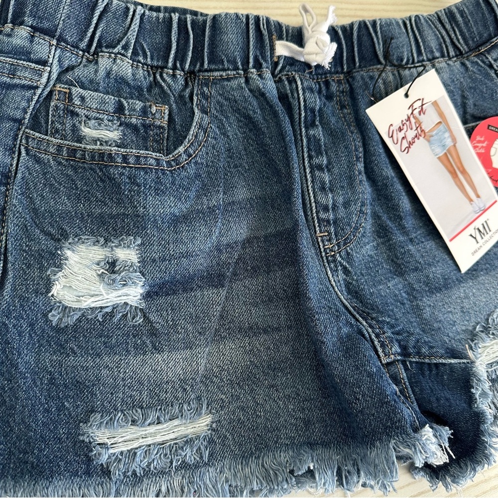 NWT YMI Easy Fit Hybrid Denim Pull On Dream Collection Distressed Shorts Small - Picture 3 of 6
